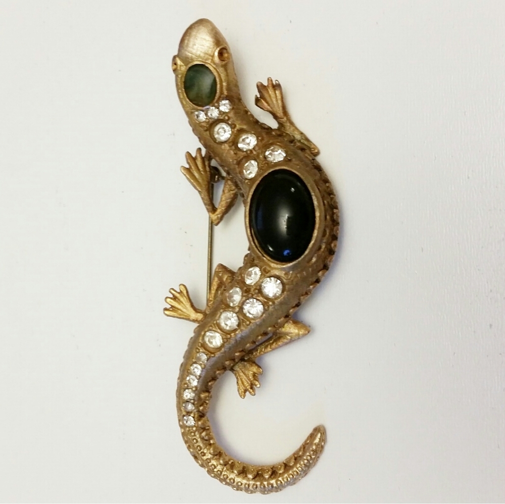 Vintage Gecko Brooch Pin